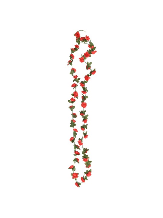 Vánoční květinové girlandy 6 ks červené 240 cm
