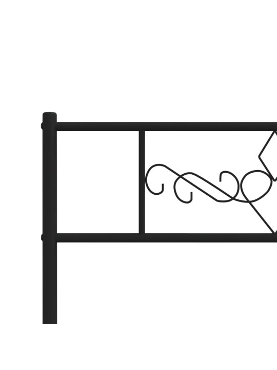 Kovový rám postele s hlavovým a nožním čelem černý 80 x 200 cm