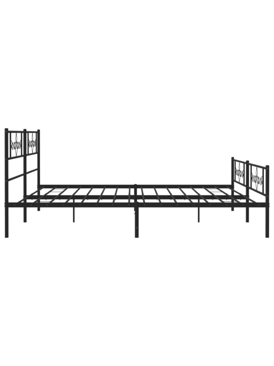 Kovový rám postele bez matrace s nožním čelem černý 180x200 cm