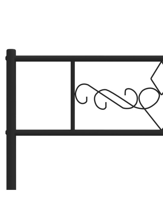 Kovový rám postele bez matrace s nožním čelem černý 180x200 cm