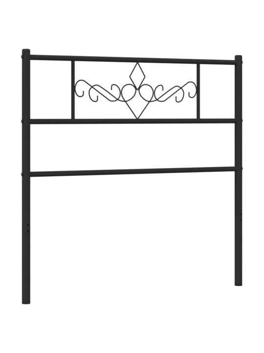 Kovové čelo postele černé 90 cm