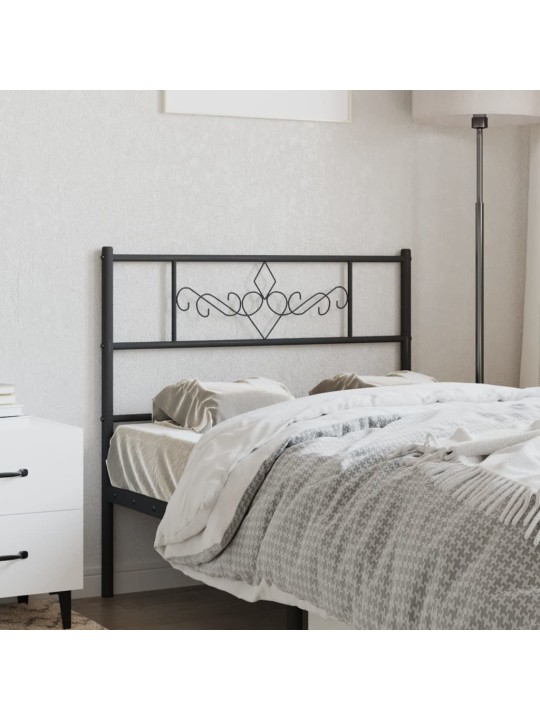 Kovové čelo postele černé 90 cm