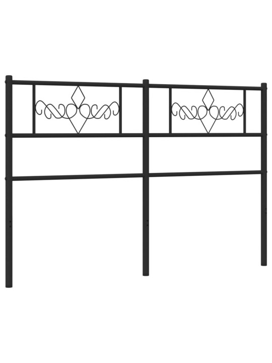Kovové čelo postele černé 120 cm