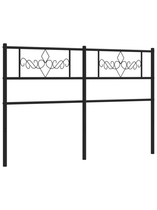 Kovové čelo postele černé 120 cm