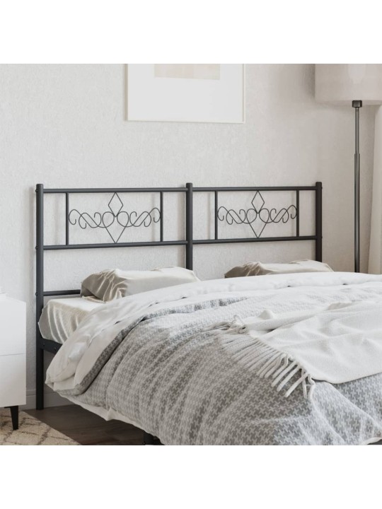 Kovové čelo postele černé 120 cm