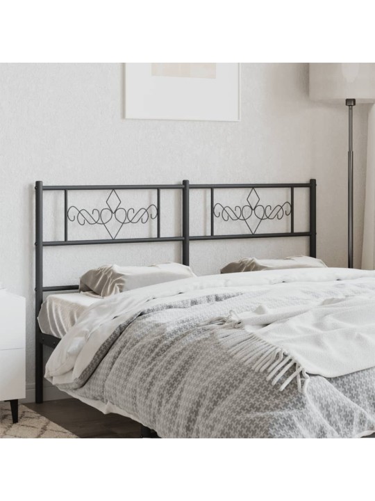 Kovové čelo postele černé 140 cm