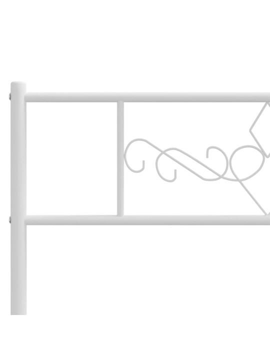 Kovový rám postele s čelem bílý 80 x 200 cm