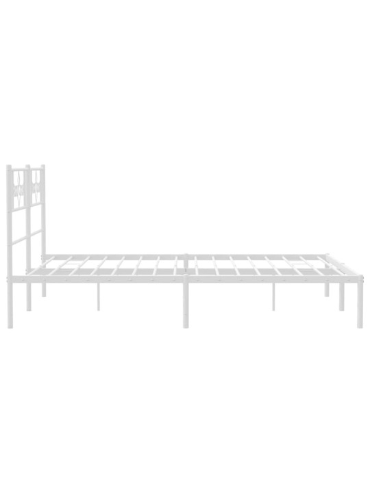 Kovový rám postele s čelem bílý 120 x 200 cm