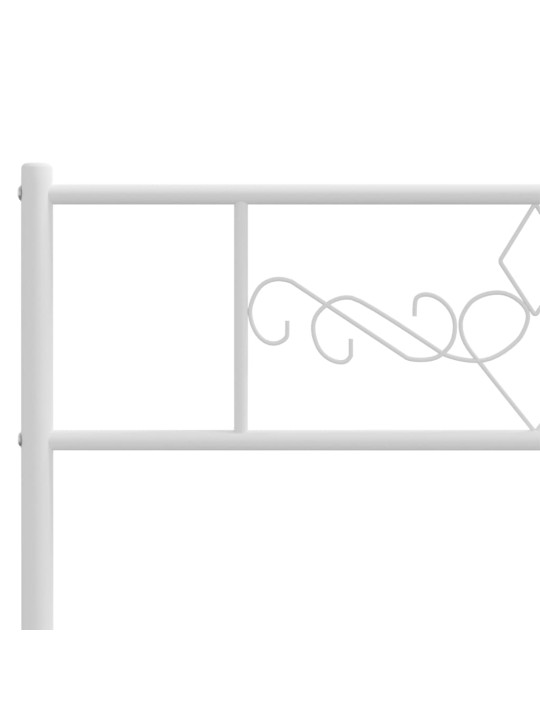 Kovový rám postele s čelem bílý 120 x 200 cm