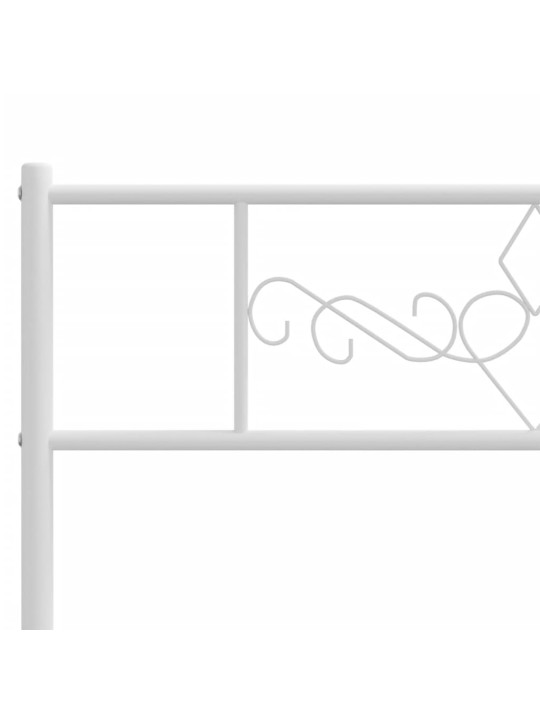 Kovový rám postele s čelem bílý 140 x 200 cm
