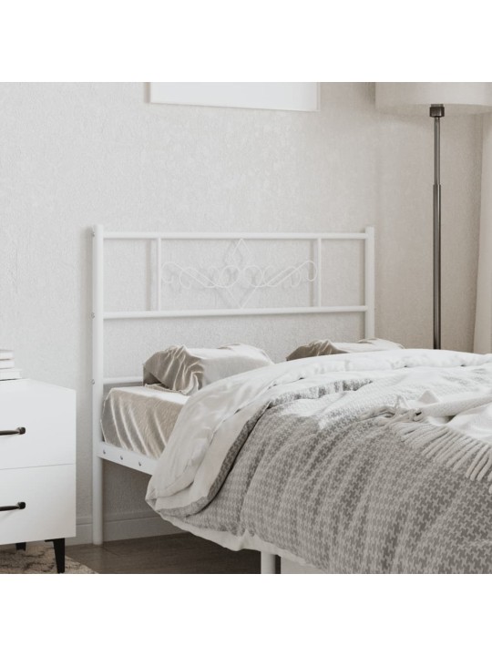 Kovové čelo postele bílé 75 cm