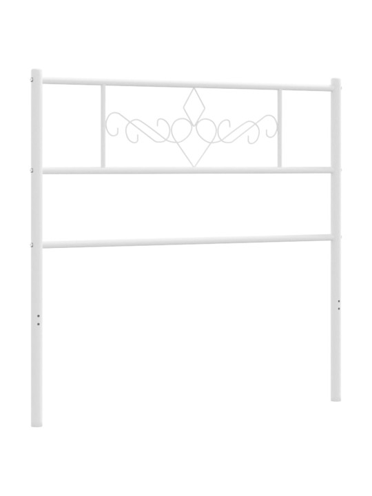 Kovové čelo postele bílé 90 cm