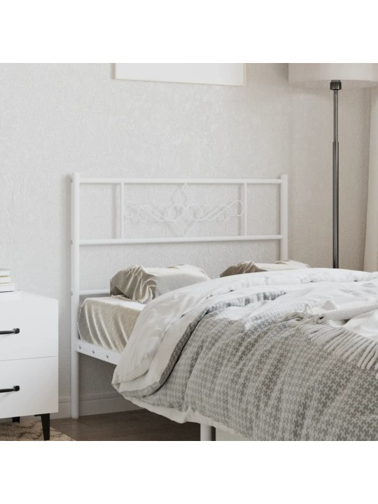 Kovové čelo postele bílé 90 cm
