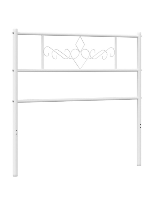 Kovové čelo postele bílé 107 cm