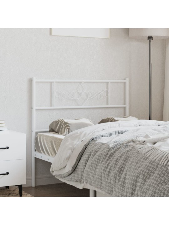 Kovové čelo postele bílé 107 cm