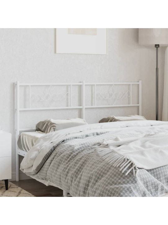 Kovové čelo postele bílé 120 cm