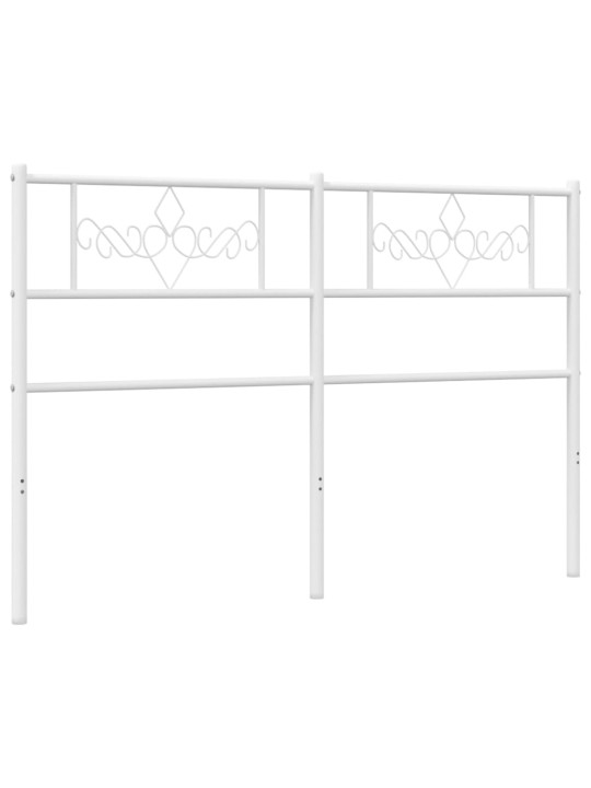 Kovové čelo postele bílé 150 cm