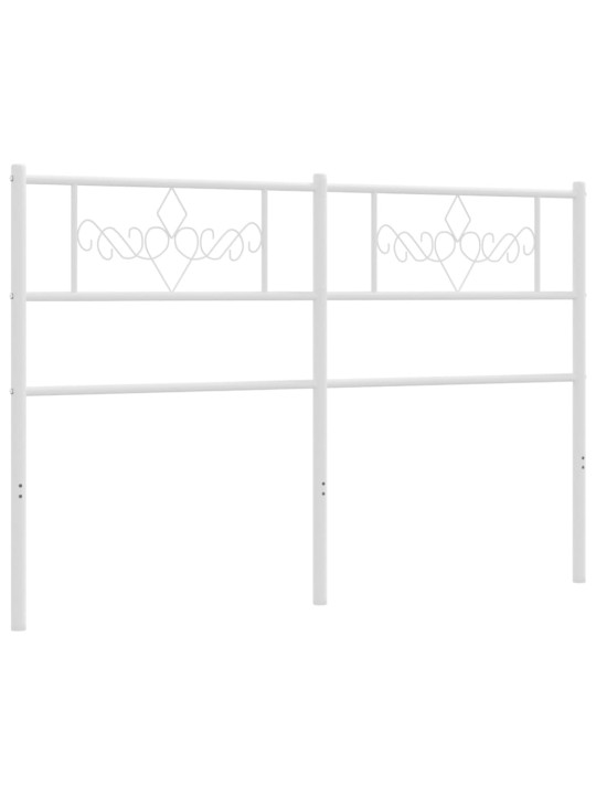 Kovové čelo postele bílé 150 cm