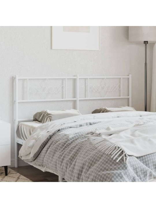 Kovové čelo postele bílé 160 cm