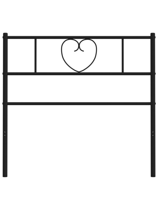 Kovové čelo postele černé 75 cm
