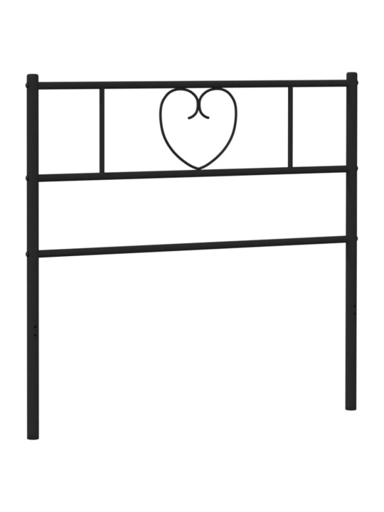 Kovové čelo postele černé 100 cm