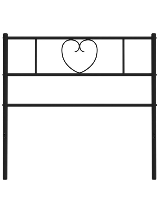 Kovové čelo postele černé 100 cm