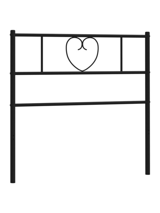 Kovové čelo postele černé 107 cm