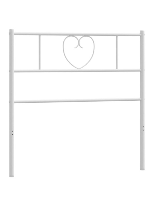 Kovové čelo postele bílé 80 cm