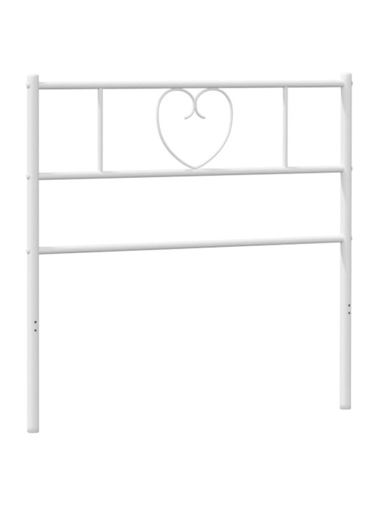 Kovové čelo postele bílé 90 cm