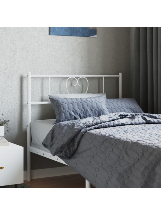 Kovové čelo postele bílé 107 cm