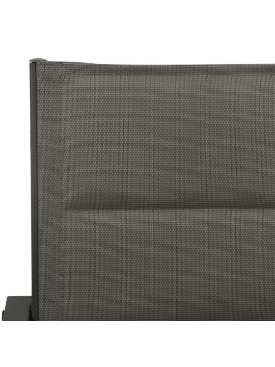 3dílný zahradní jídelní set černý ocel a textilen