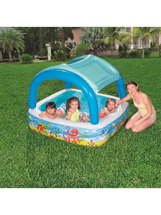 Bestway Dětský bazének se stříškou modrý 140 x 140 x 114 cm 52192
