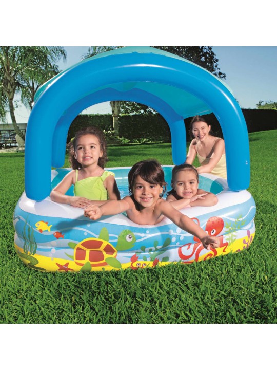 Bestway Dětský bazének se stříškou modrý 140 x 140 x 114 cm 52192