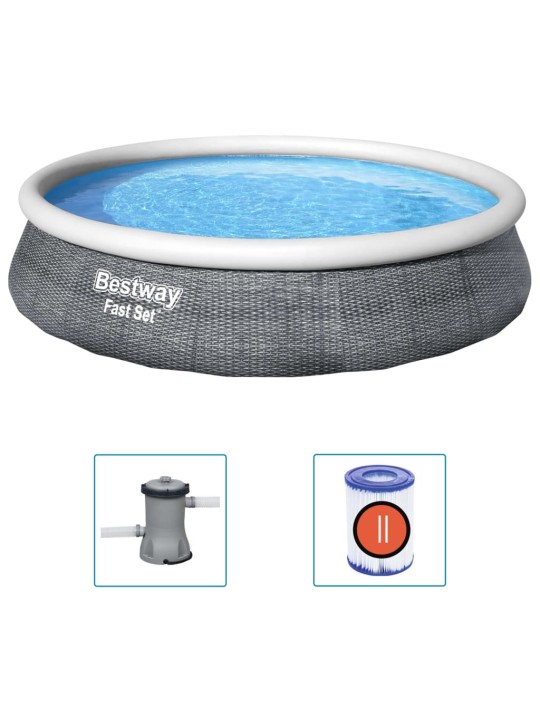 Bestway Nafukovací bazén Fast Set s čerpadlem 396 x 84 cm