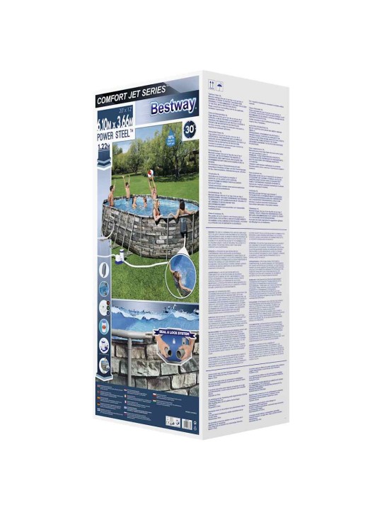 Bestway bazén power steel comfort jet series oválný 610 x 366 x 122 cm