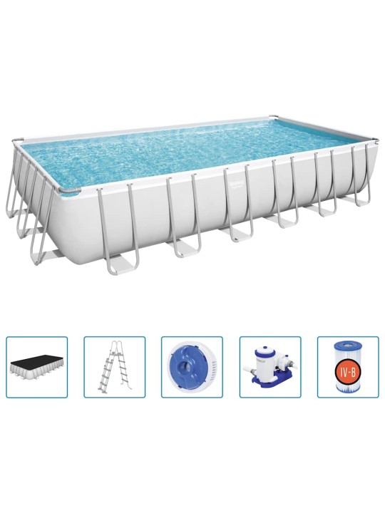 Bestway bazén power steel s příslušenstvím obdélníkový 732x366x132 cm