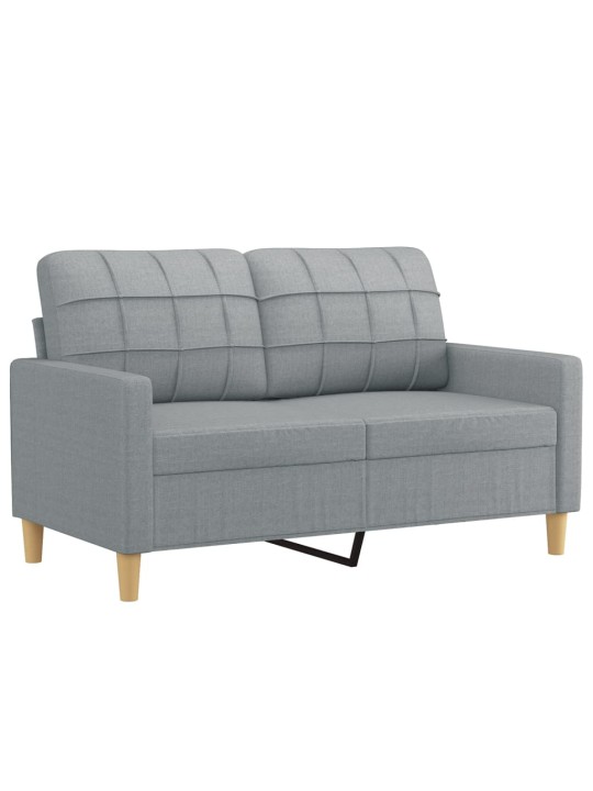 2místná pohovka s polštáři světle šedá 120 cm textil