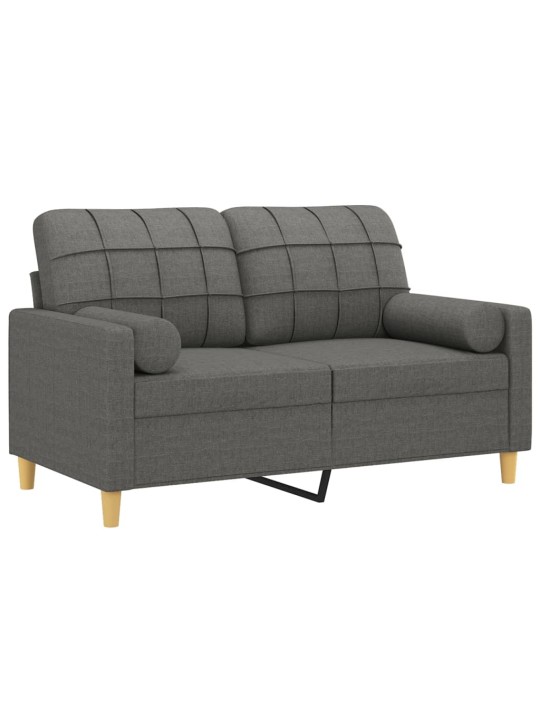 2místná pohovka s polštáři tmavě šedá 120 cm textil