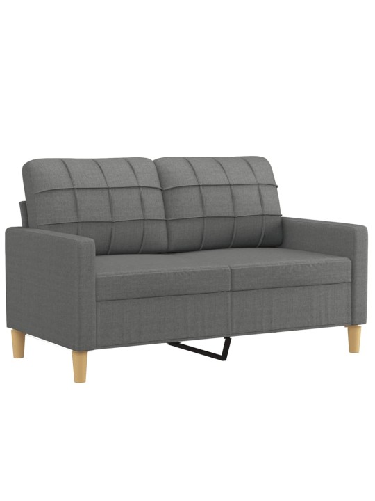 2místná pohovka s polštáři tmavě šedá 120 cm textil