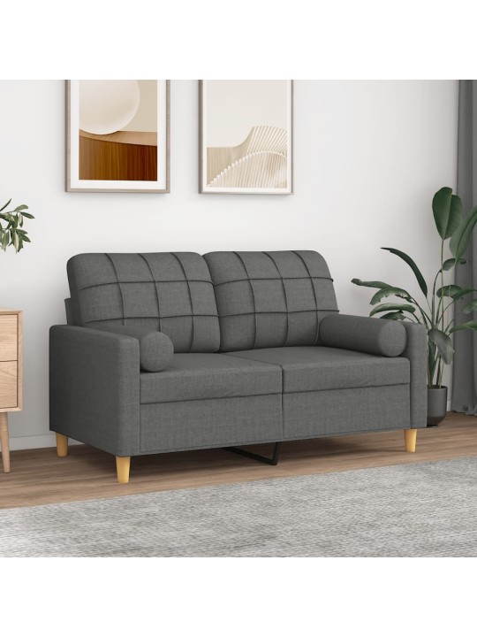 2místná pohovka s polštáři tmavě šedá 120 cm textil