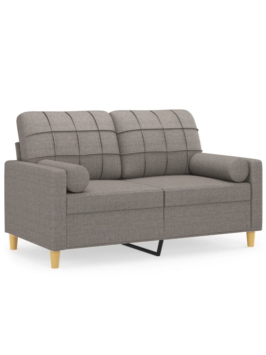 2místná pohovka s polštáři taupe 120 cm textil