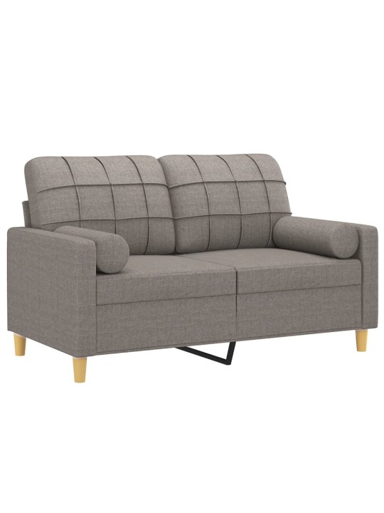 2místná pohovka s polštáři taupe 120 cm textil