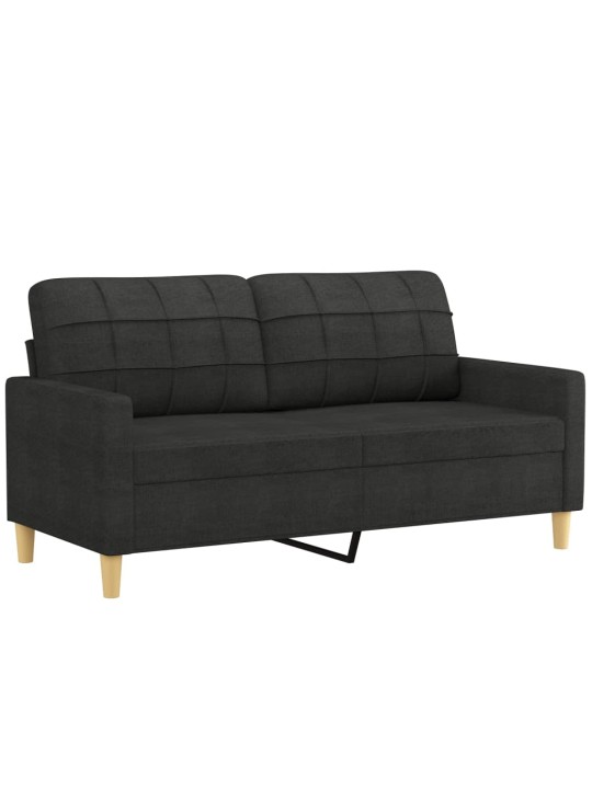 2místná pohovka s polštáři černá 140 cm textil