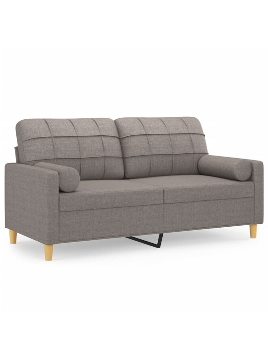 2místná pohovka s polštáři taupe 140 cm textil