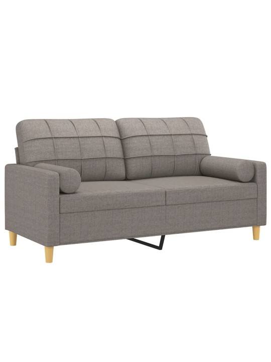 2místná pohovka s polštáři taupe 140 cm textil