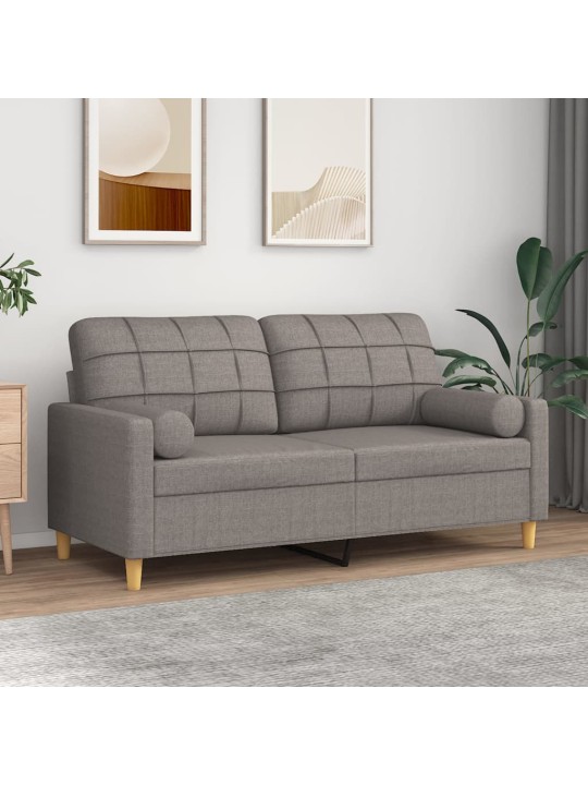 2místná pohovka s polštáři taupe 140 cm textil