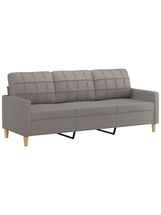 3místná pohovka s polštáři taupe 180 cm textil
