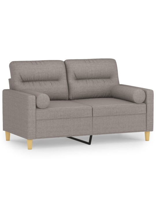 2místná pohovka s polštáři taupe 120 cm textil