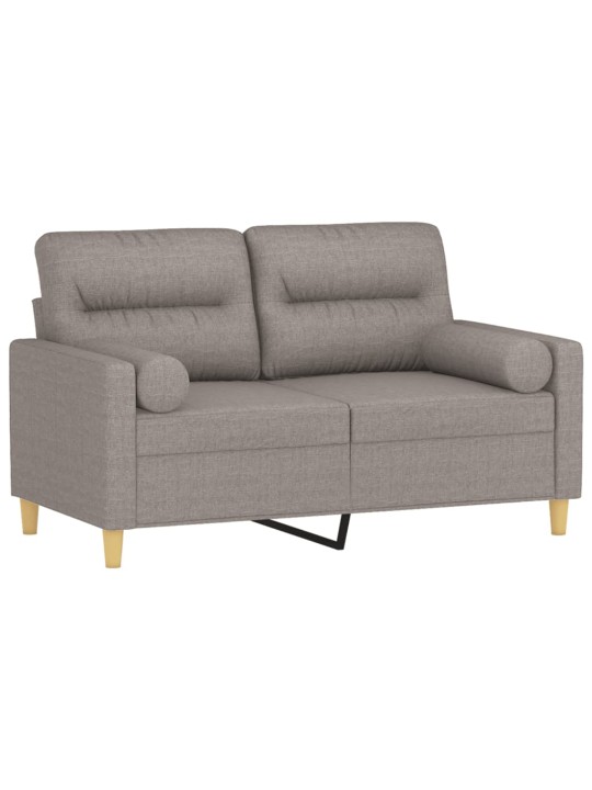 2místná pohovka s polštáři taupe 120 cm textil