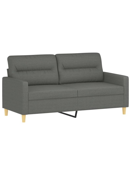 2místná pohovka s polštáři tmavě šedá 140 cm textil